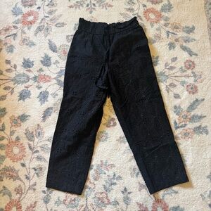 Zara Women's Black Eyelet Trousers